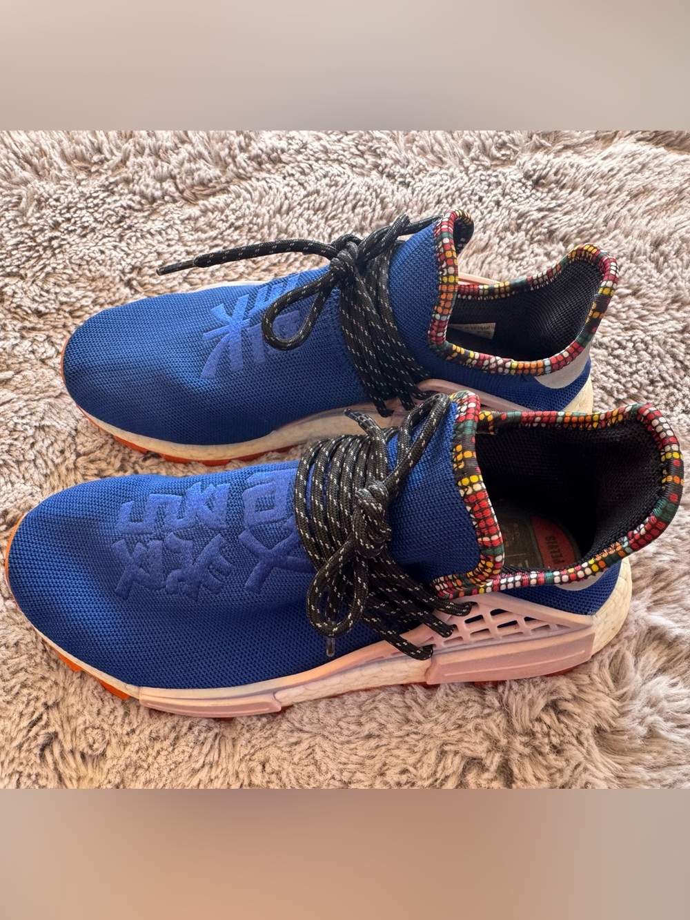 Pharrell Williams x Adidas Solar Hu Glide Blue Boost Sneakers Men 7 Women 8